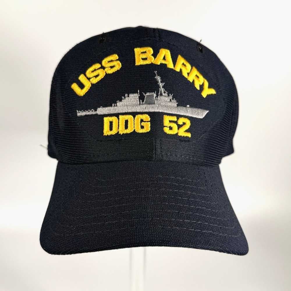 USS Barry DDG 52 Navy Ship Hat US Military Ball Cap M/L Electronics Mgmt Officer